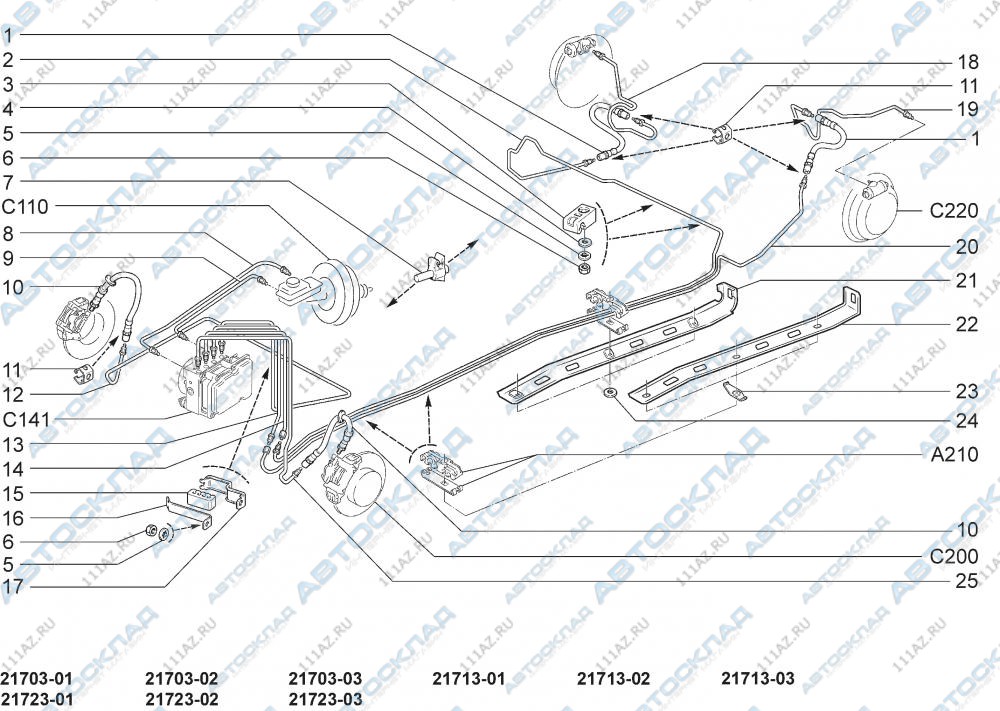 Тормозная система калина 1 без абс схема